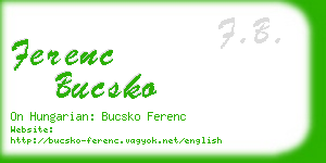 ferenc bucsko business card